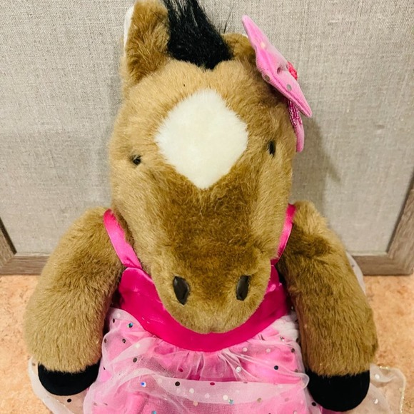 Build-A-Bear Horse Wearing Pink Princess Dress Outfit Costume Plush Animal Toy - Picture 7 of 7